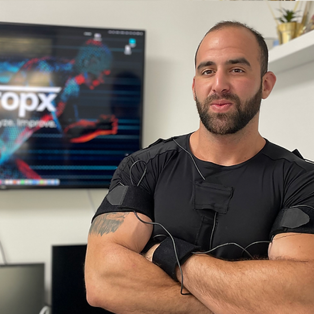 TropX founder wearing the sensors